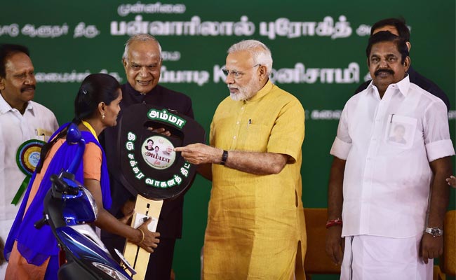 PM Modi Launches Subsidised 'Amma' Two-Wheeler Scheme In Tamil Nadu