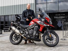 Prince William Visits Triumph Headquarters At Hinckley, Rides A Tiger 1200