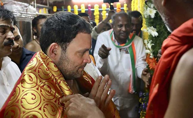 Rahul Gandhi Visits Temples In Poll-Bound Karnataka