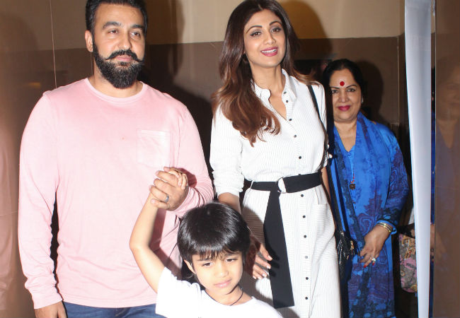 Shilpa Shetty Enjoys A Movie Date With Husband Raj Kundra And Son Viaan. See Pics