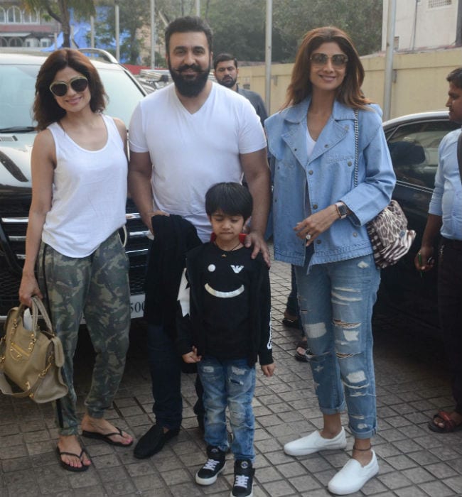 Shilpa Shetty Enjoys A Movie Date With Husband Raj Kundra And Son Viaan ...