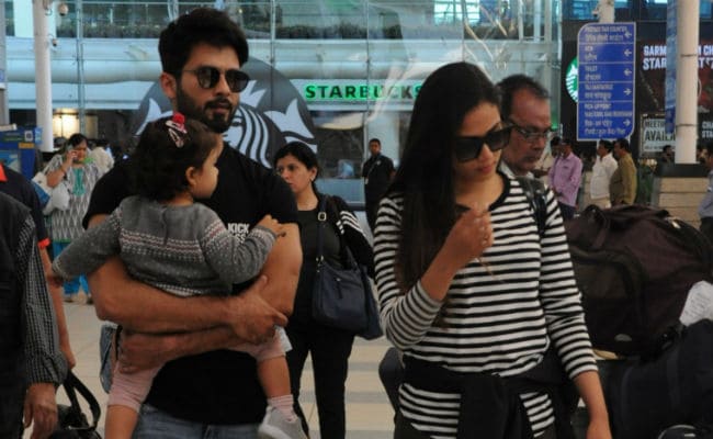 Shahid Kapoor Returns To Mumbai With Wife Mira, Daughter Misha. See Pics At Airport