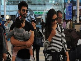 Shahid Kapoor Returns To Mumbai With Wife Mira, Daughter Misha. See Pics At Airport Shahid Kapoor Returns To Mumbai With Wife Mira, Daughter Misha. See Pics At Airport