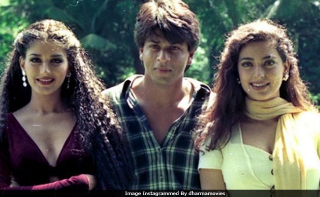 Shah Rukh Khan, Juhi Chawla And Sonali Bendre, In A Throwback Pic From Duplicate Sets