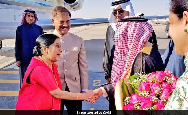 Sushma Swaraj Arrives In Saudi Arabia On Three-Day Visit
