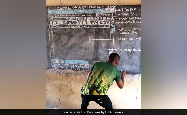 Viral: At This School, Teacher Gives Microsoft Word Lessons On Blackboard