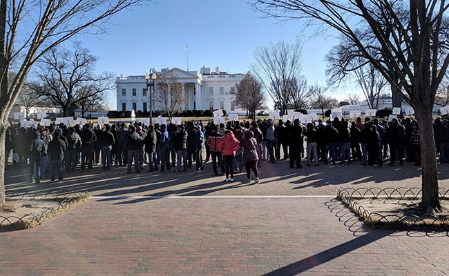 Indians Rally Outside White House In Support Of Donald Trump's Immigration Plan