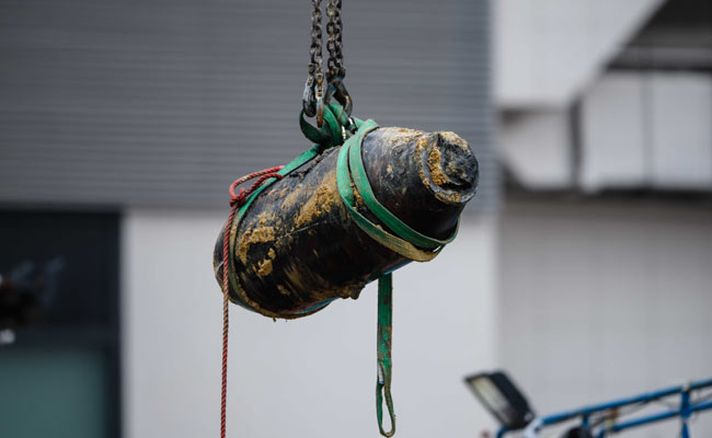 A 1,000-Pound WWII Bomb Was Pulled Out Of The Ground Without Exploding