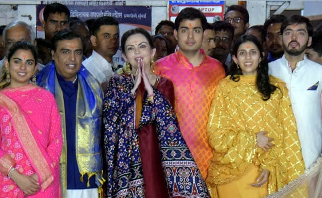 Ambanis, Son Akash With Fiancee Shloka Mehta Visit Siddhivinayak Temple