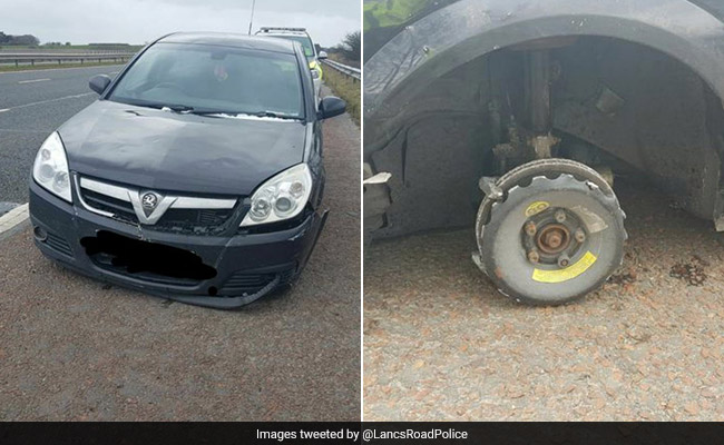 Cops Stop Car With Front Tyre Missing. "What's The Problem?" Asks Driver