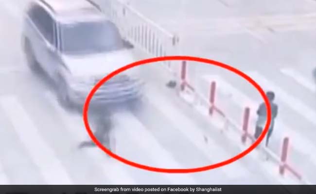 Car Hits Child Crossing The Street. Mother Was Busy On Her Phone