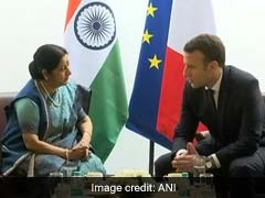 Sushma Swaraj Calls On Emmanuel Macron, Discusses People-To-People Ties In Delhi