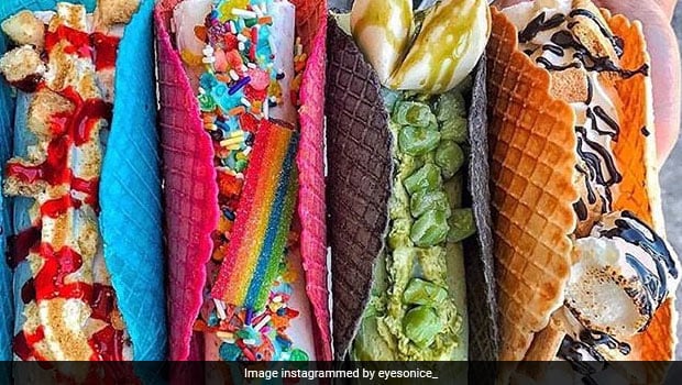 Holi 2018: This Gurgaon Dessert Parlour Is Serving Rainbow Ice-Cream Tacos To Soothe Your Festive Withdrawals!