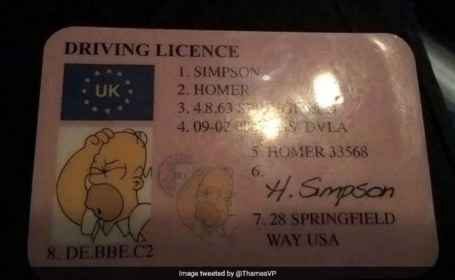 Driver Pulled Over By Cops Presents Them With A Homer Simpson License