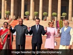 Macron In India Highlights: French President Welcomed At Rashtrapati Bhavan