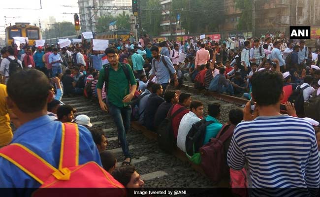 30 Mumbai Trains Cancelled As Job-Seekers Sat On Rail Tracks