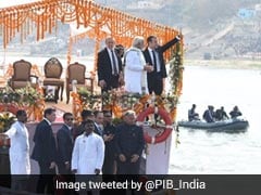With Chants of Ramayan, PM, Emmanuel Macron Sail Down Ganga At Varanasi