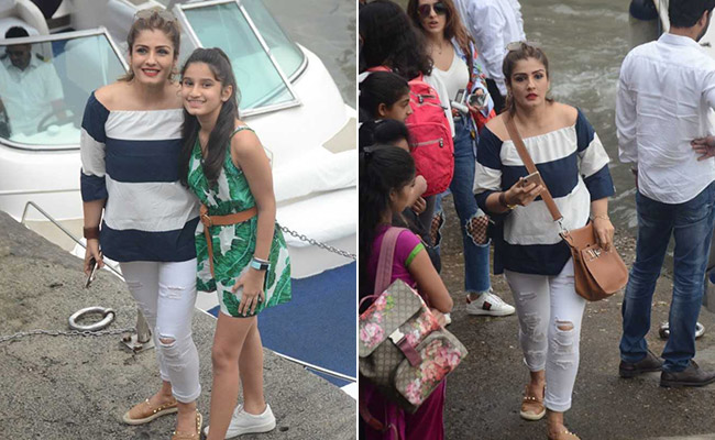 We Want To Copy Raveena Tandon's Nautical Striped Look Stat
