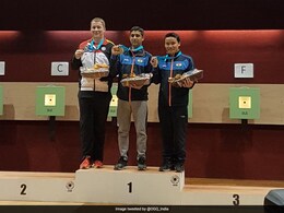 ISSF Shooting World Cup: Shahzar Rizvi Wins Gold; Bronze For Mehuli Ghosh, Jitu Rai ISSF Shooting World Cup: Shahzar Rizvi Wins Gold; Bronze For Mehuli Ghosh, Jitu Rai