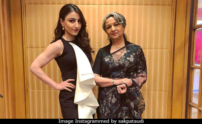 Sharmila Tagore And Soha Ali Khan, Picture Perfect In Black And White