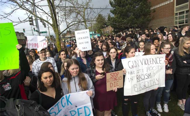 #ENOUGH: US Students Stage Walkout Against Gun Violence, A Month After Florida School Shooting