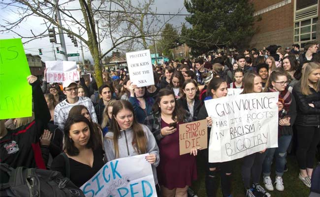 #ENOUGH: US Students Stage Walkout Against Gun Violence, A Month After Florida School Shooting