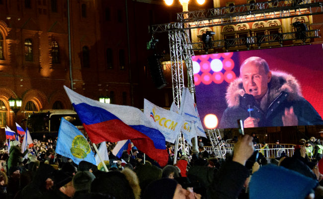 Vladimir Putin Cruises To Victory In Russia, Tells Supporters: 'Success Awaits Us'