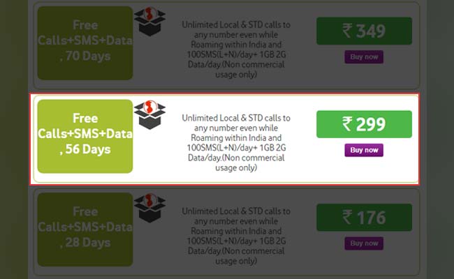vodafones rs 299 plan