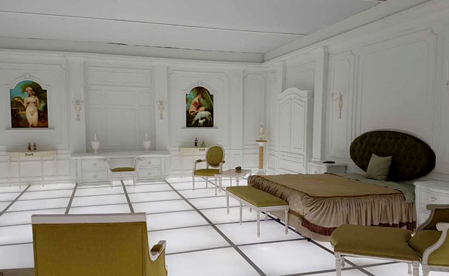 This incredible replica of the 2001: Space Odyssey room has a
