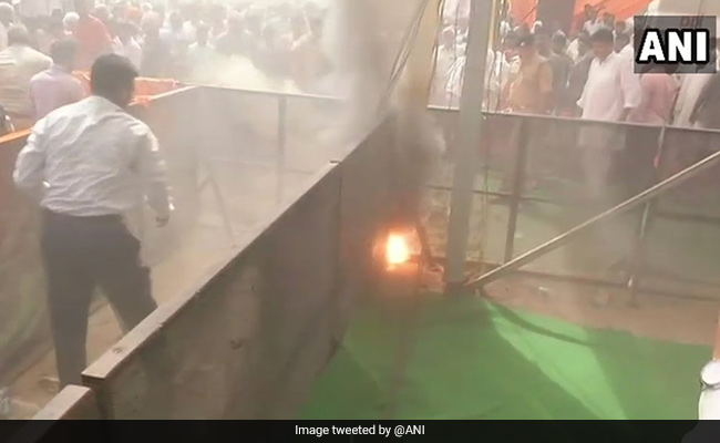 Fire Breaks Out At Amit Shah's Uttar Pradesh Meeting Venue In Rae Bareli