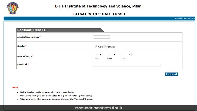 bitsat 2018 admit card