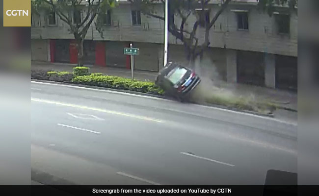 Car Flips After Hitting Divider. Then Driver Emerges From Wreckage Unhurt