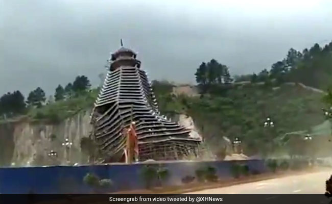 Winds Bring Down 23-Storey Wooden Tower Like A Pack Of Cards In China