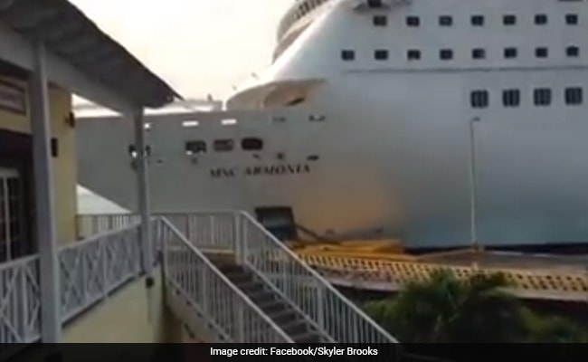 65,000-Ton Cruise Ship Crashes Into Dock. Moment Caught On Camera