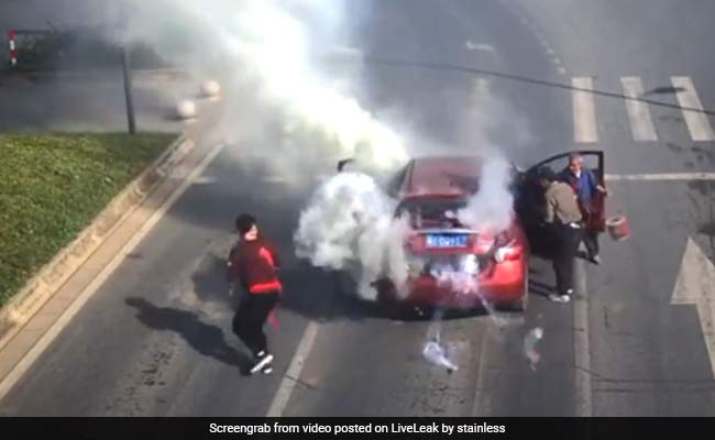 Caught On CCTV: Fireworks Explode Inside Car, Close Shave For Passengers