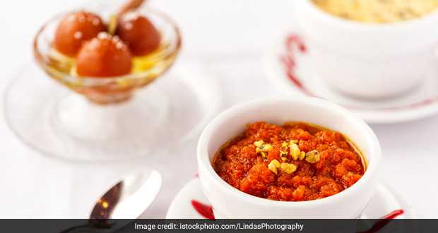 Gajar Ka Halwa with Coffee Gulab Jamun