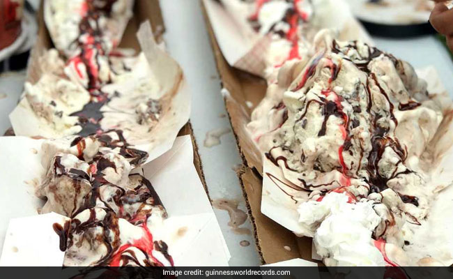 अमेरिका ने बनाया सबसे लंबी आइसक्रीम डेजर्ट बनाने का गिनीज रिकार्ड