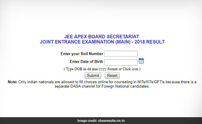 CBSE JEE Main Result 2018 Declared: Live Updates Here