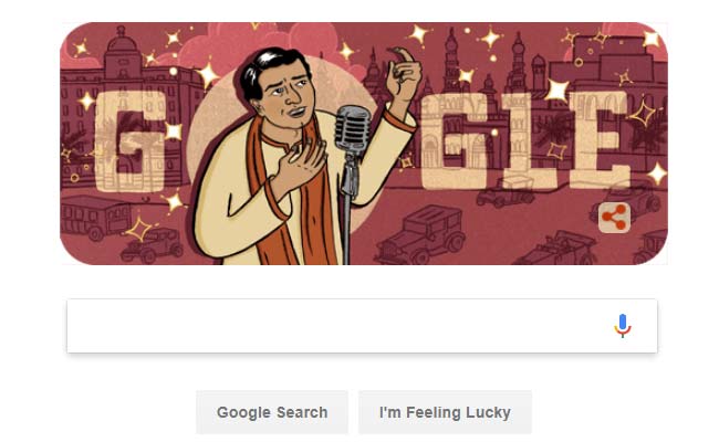 k l saigal google doodle