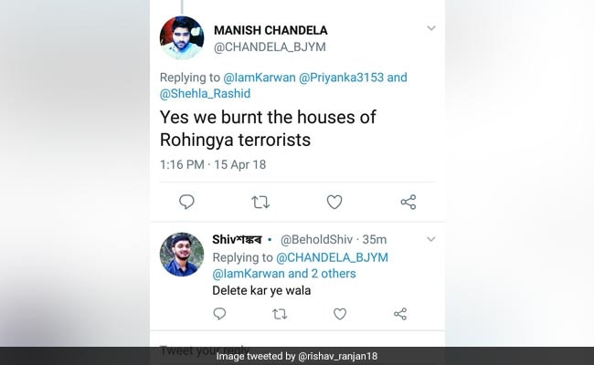 manish chandela rohingya tweet