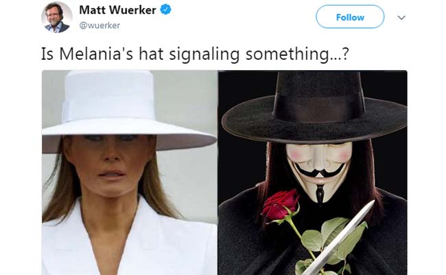 Melania Trump's Hat Becomes Meme Fodder For Twitter