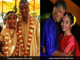 On Milind Soman's Bride Ankita Konwar: A Dreamy <i>Mekhla</i> Before An Off-White Wedding On Milind Soman's Bride Ankita Konwar: A Dreamy <i>Mekhla</i> Before An Off-White Wedding