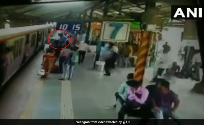 Mumbai Woman Nearly Fell Under Train While Trying To Pick Up Bag