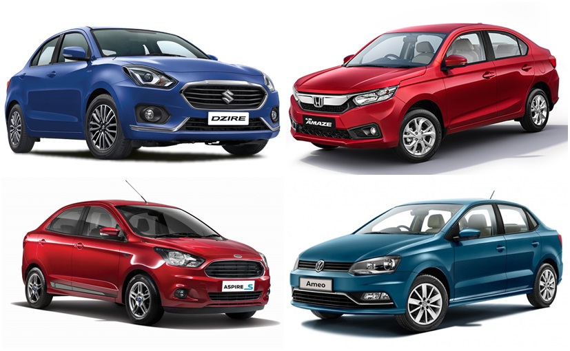 New Honda Amaze vs Maruti Suzuki Dzire vs Ford Aspire vs Volkswagen Ameo: Specifications Comparison