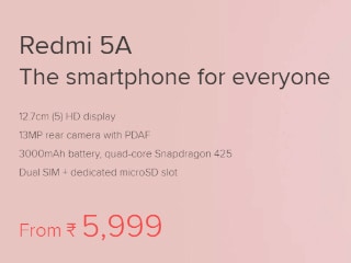 Xiaomi Redmi 5A की सेल आज दोपहर 12 बजे से