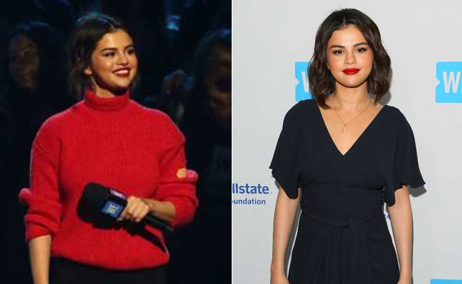 Selena Gomez Rocks Red Lips In Two Looks