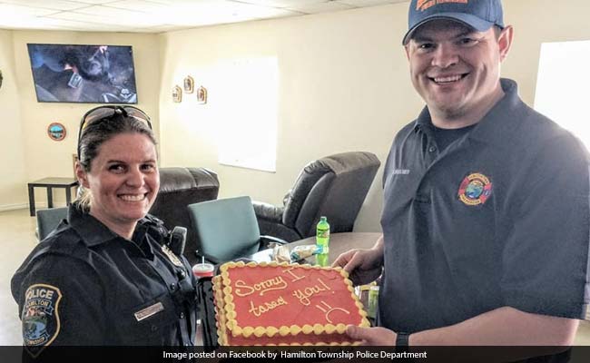 Cop Who Shocked Fireman With Stun Gun Makes Up With 'Sorry I Tased You' Cake