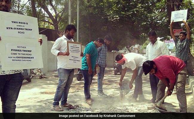 Telangana Residents Repair Road, Name It After KT Rama Rao, Ivanka Trump