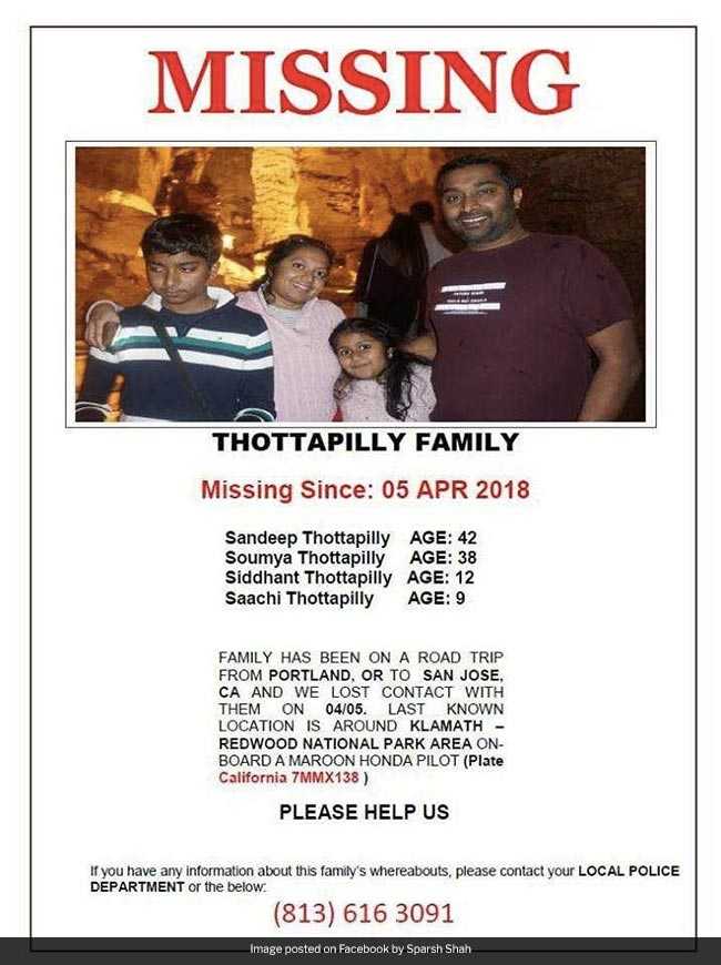 thottapilly family missing facebook poster us