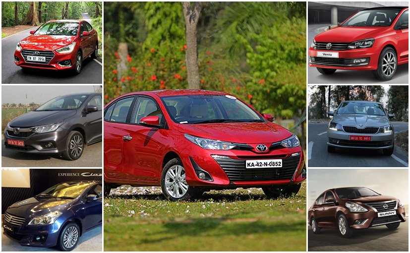 Toyota Yaris vs Honda City vs Hyundai Verna vs Maruti Ciaz vs Skoda Rapid vs Volkswagen Vento vs Nissan Sunny: Specifications Comparison